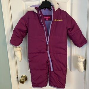 Pink Platinum Infant Girl's Snowsuit. Size 6/9 months. Full front zip up.